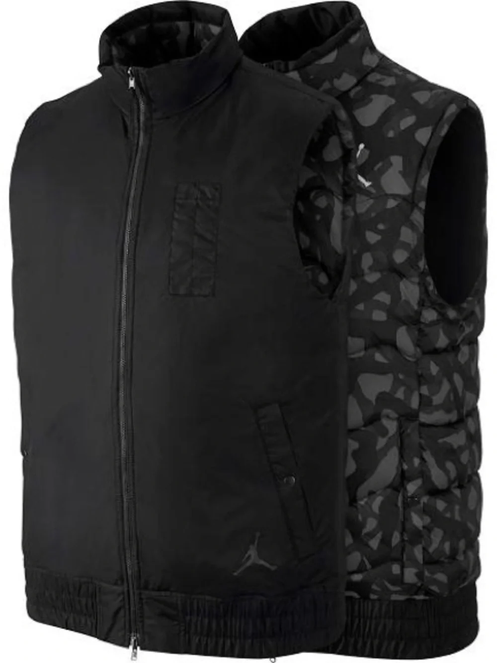 Jordan Fly Vest Reversible Black Cool Grey Camo Insulated Water Repellant